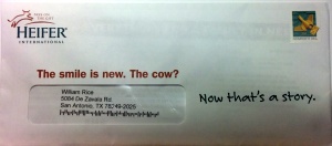 The smile is new.  The cow?
